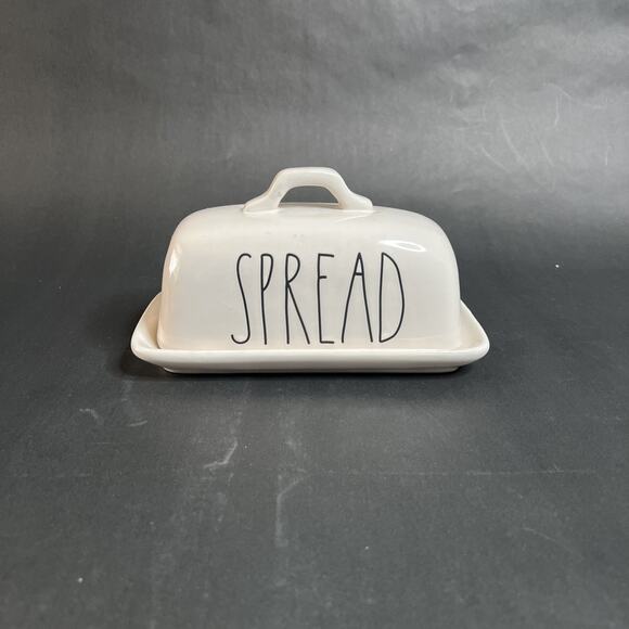 Rae Dunn, Artisan Collection, Covered Butter Dish, SPREAD Text,Ceramic,Farmhouse - Picture 2 of 14